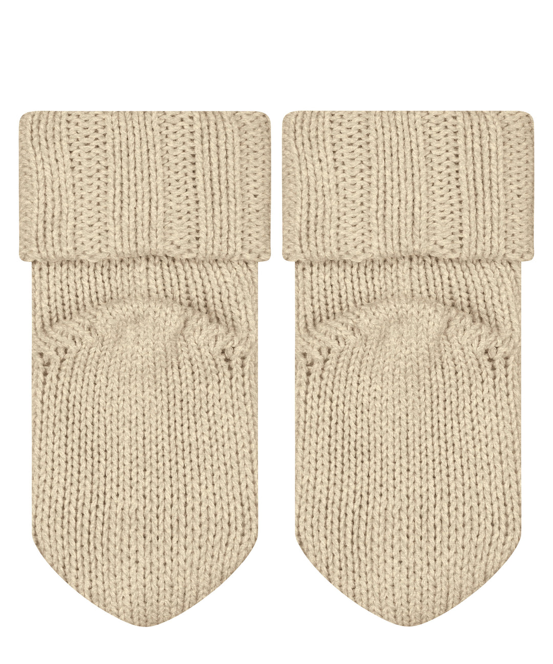 Baby Merino wool sock booties by falke rear view #colour_sand-melange