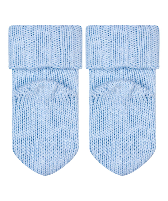Baby Merino wool sock booties by falke rear view  #colour_crystal-blue
