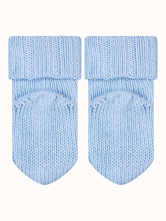 Baby Merino wool sock booties bottom by falke #colour_crystal-blue