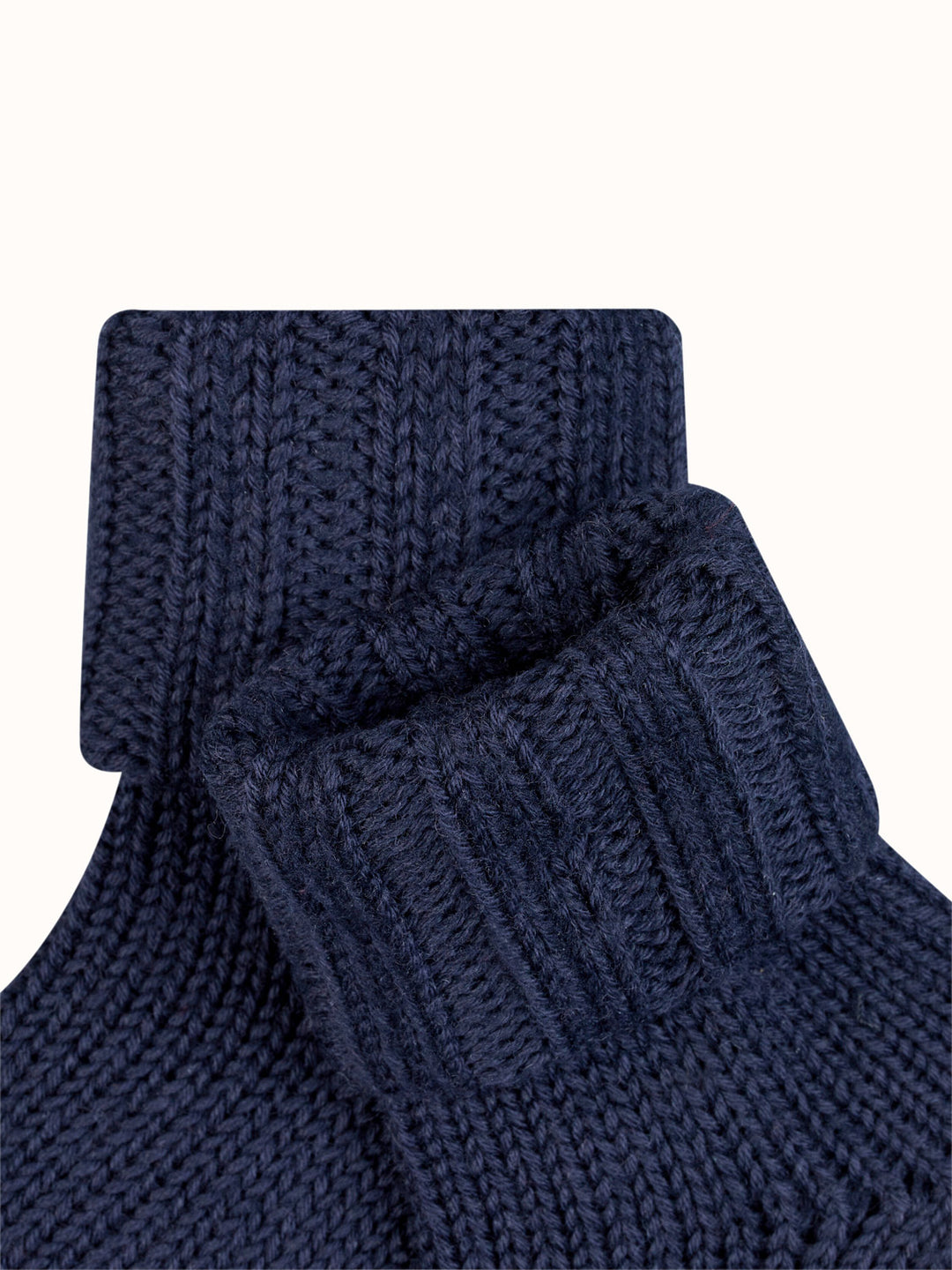 Baby Merino wool sock booties side in navy by falke #colour_dark-navy