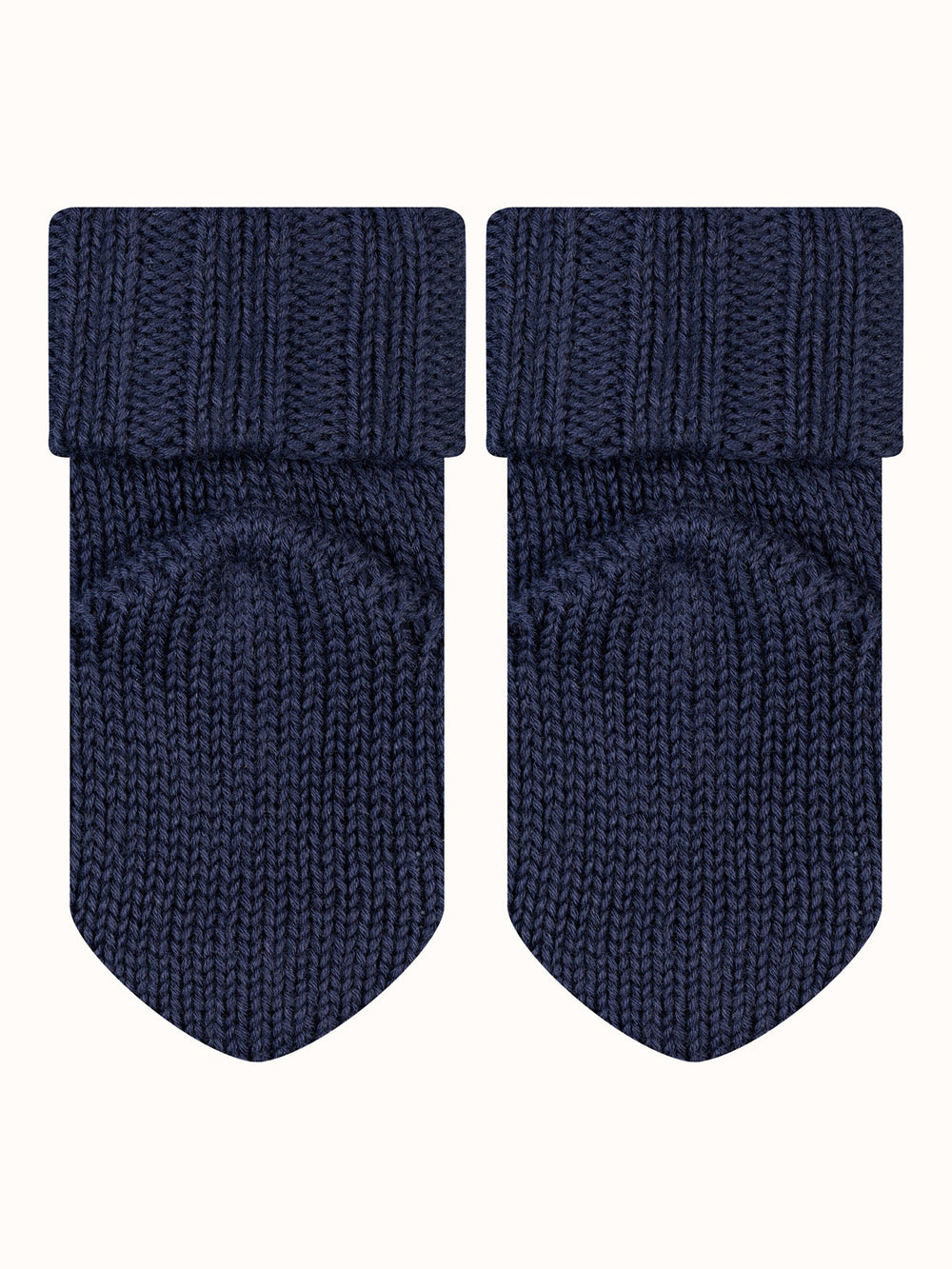 Baby Merino wool sock booties bottom in navy by falke #colour_dark-navy