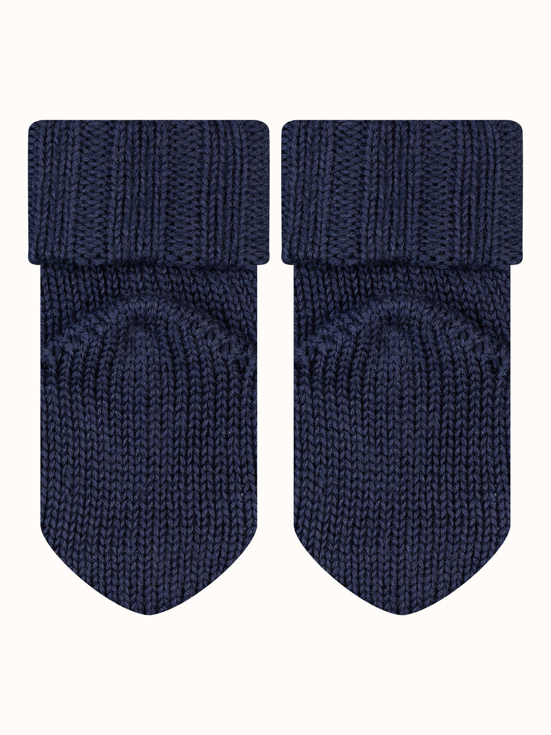 Baby Merino wool sock booties bottom in navy by falke #colour_dark-navy