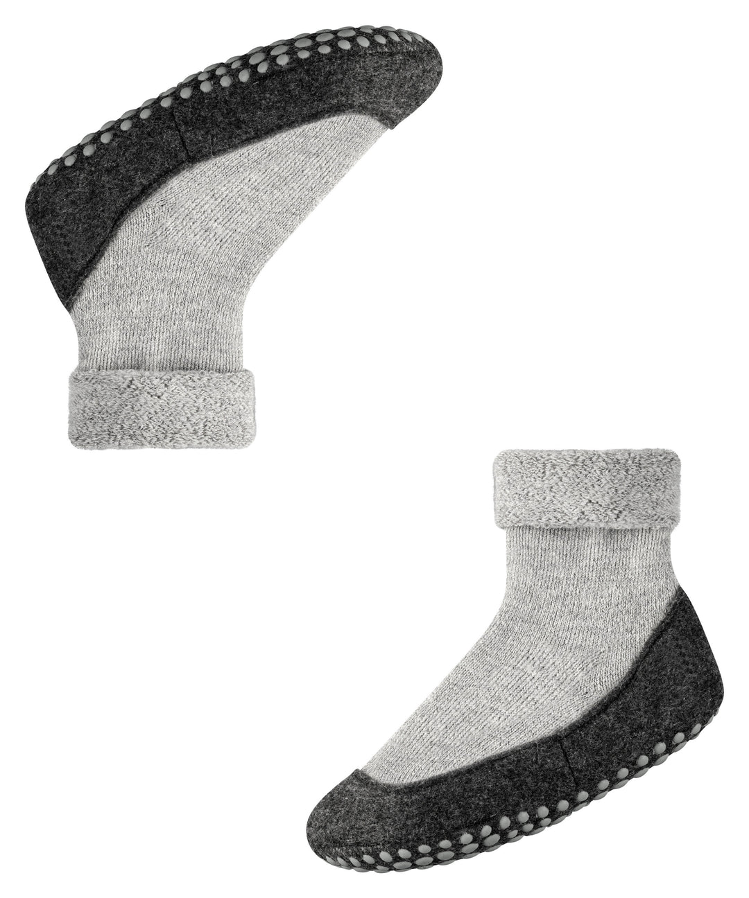 Merino wool toddler and kids felted slipper socks light grey front #colour_light-grey