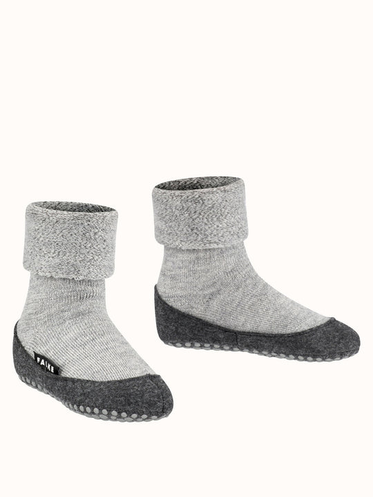 Merino wool toddler and kids felted slipper socks light grey side #colour_light-grey