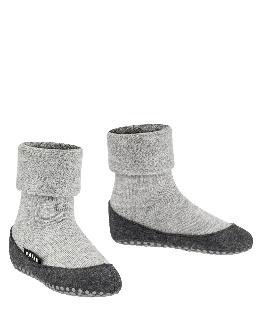 Merino wool toddler and kids felted slipper socks light grey side #colour_light-grey