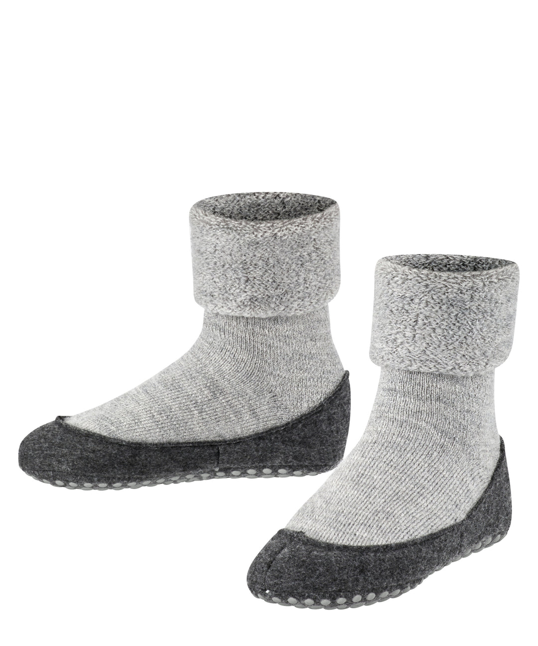 Merino wool toddler and kids felted slipper socks light grey front #colour_light-grey