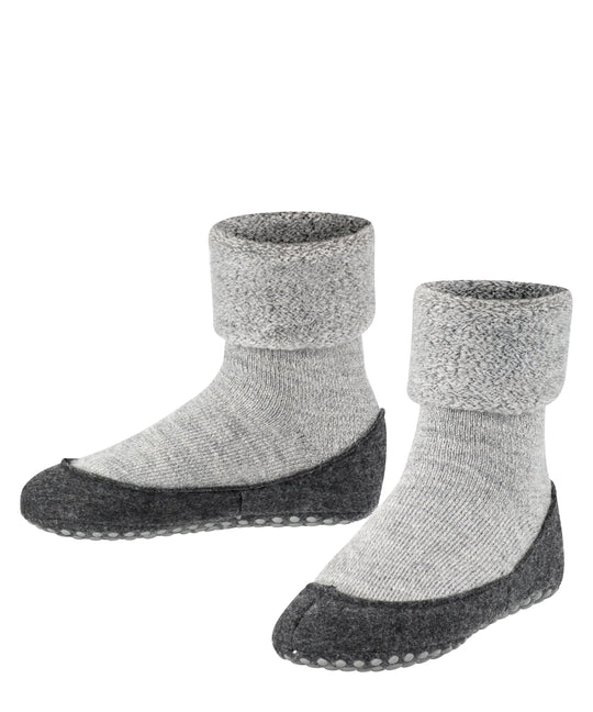 Merino wool toddler and kids felted slipper socks light grey front #colour_light-grey