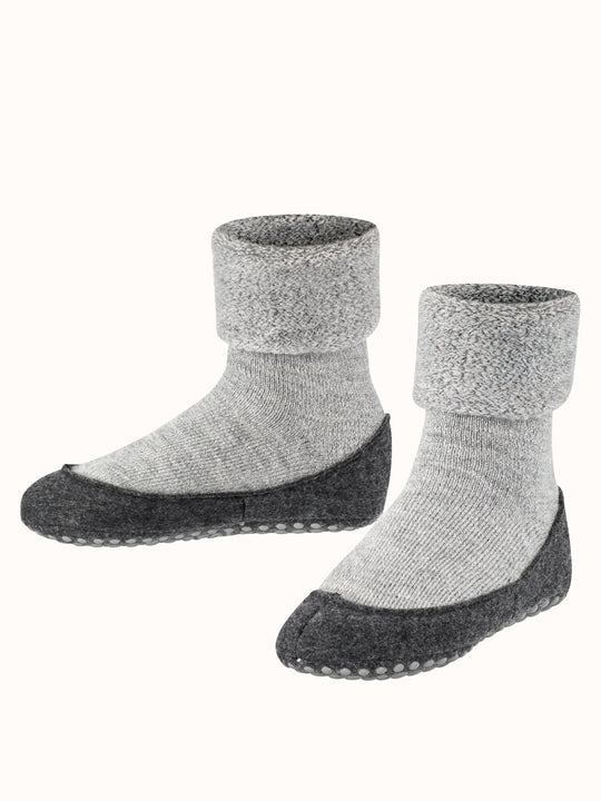 Merino wool toddler and kids felted slipper socks light grey alt side #colour_light-grey