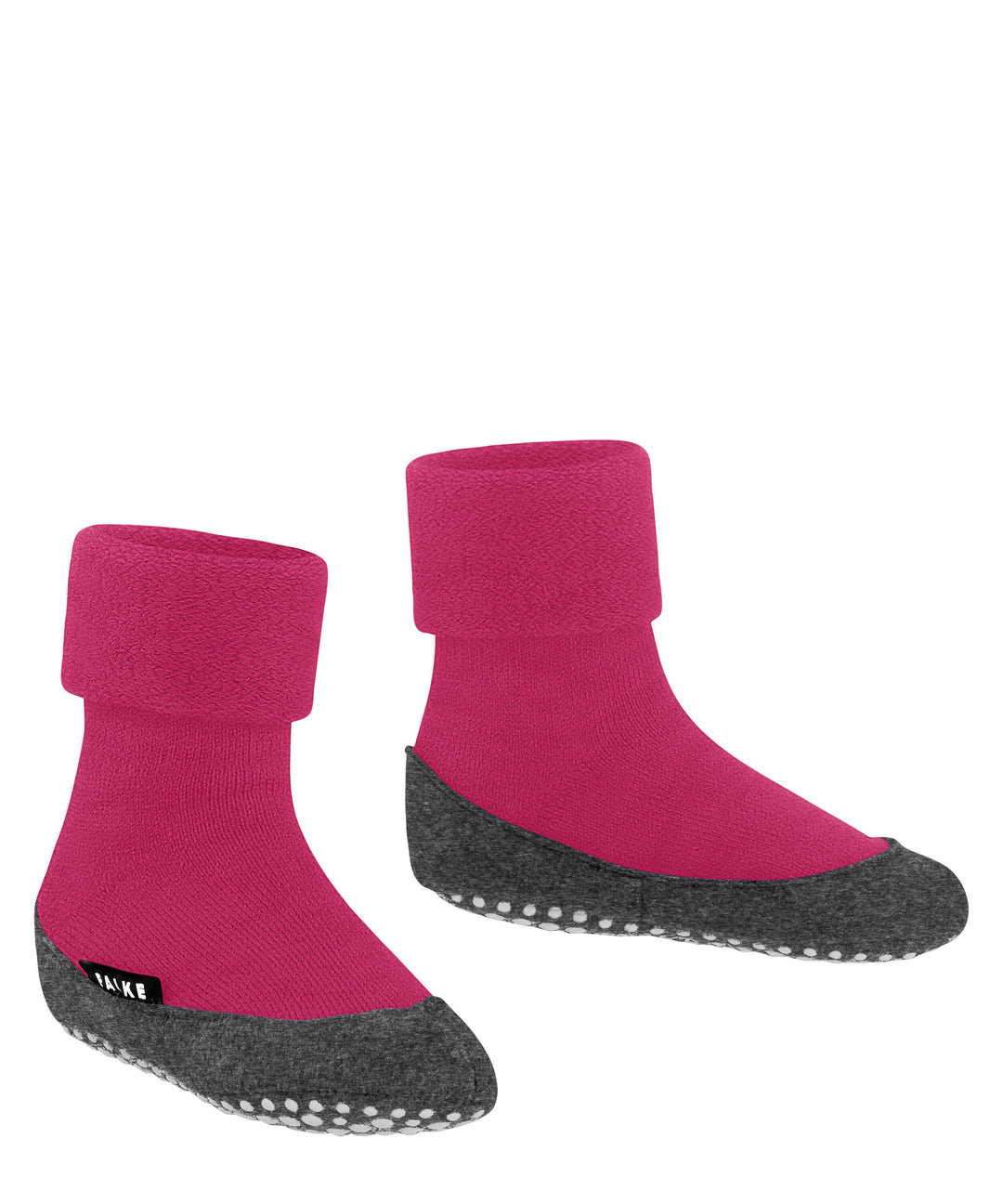 Merino wool toddler and kids felted slipper socks bright pink alt side #colour_fushia