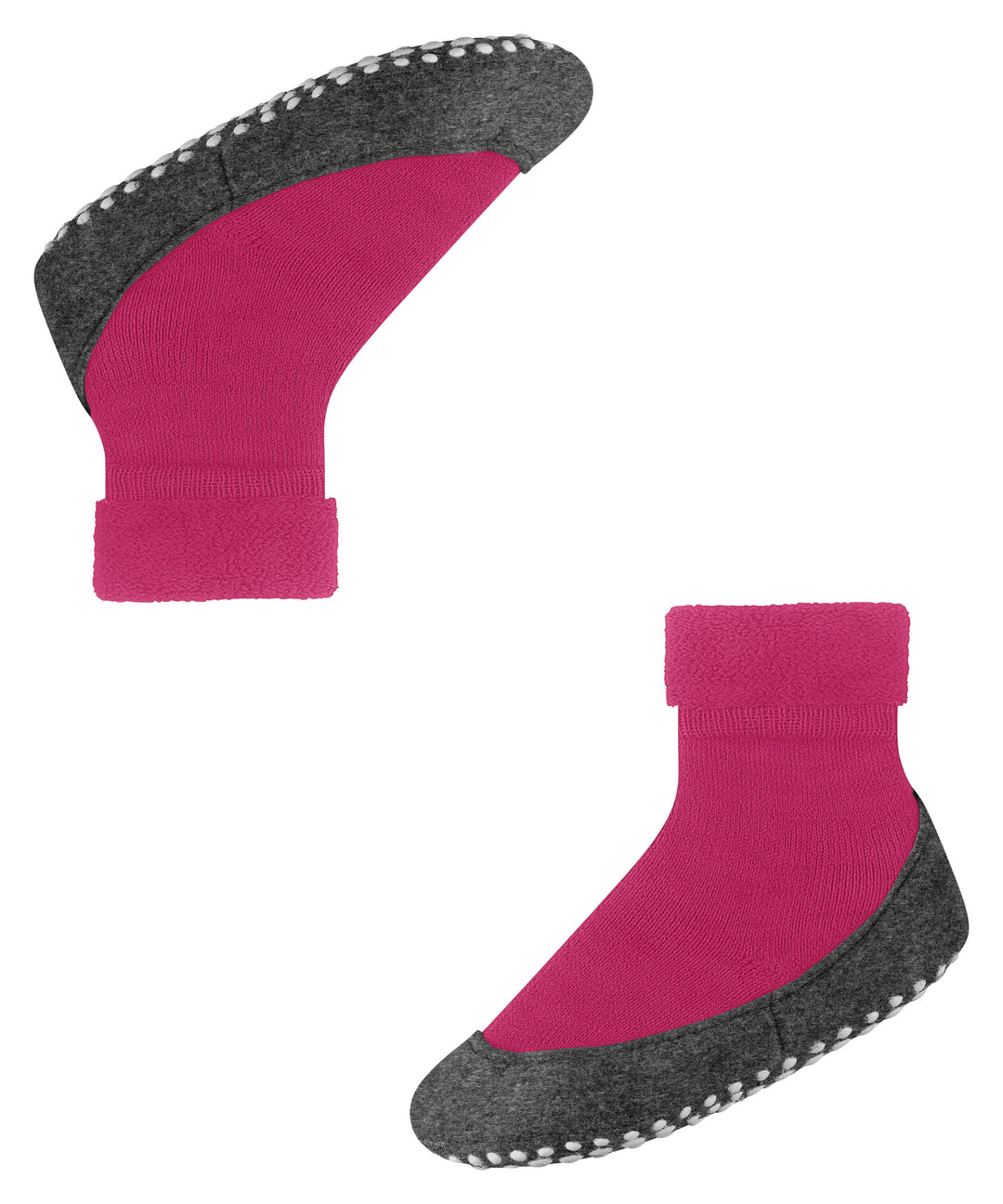 Merino wool toddler and kids felted slipper socks bright pink side #colour_fushia