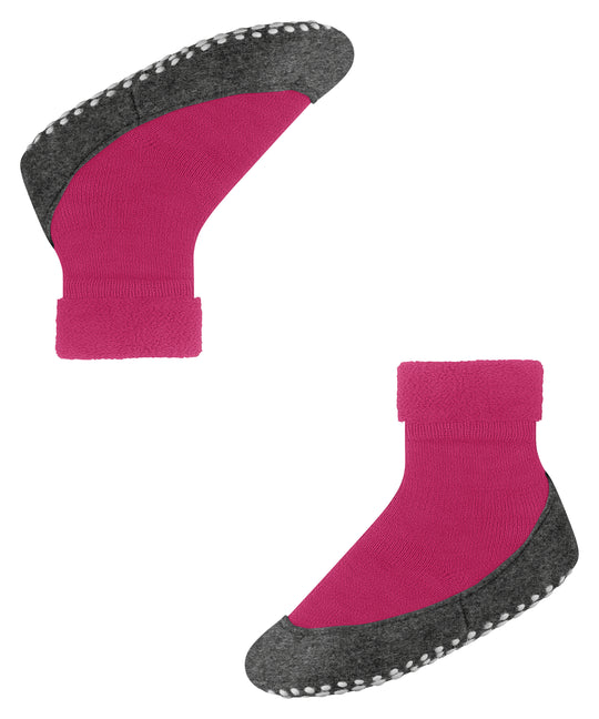 Merino wool toddler and kids felted slipper socks bright pink side #colour_fushia