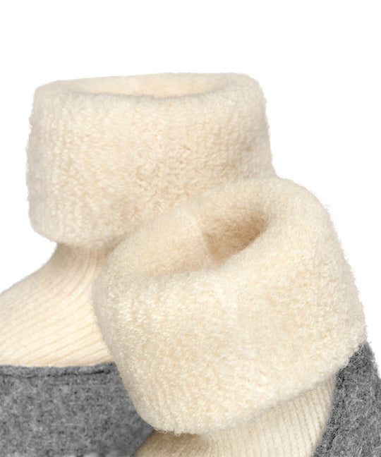 Merino wool baby felted slipper socks  white close ivory #colour_wool-white