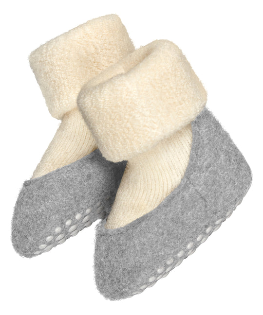 Merino wool baby felted slipper socks  white ivory side #colour_wool-white