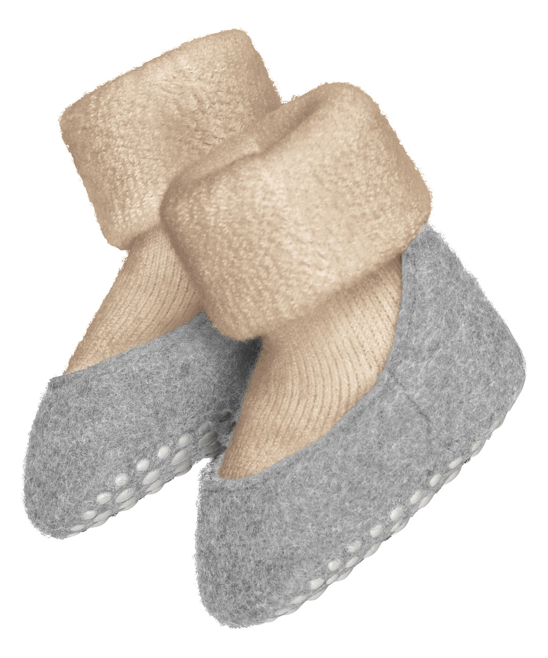 Merino wool baby felted slipper socks  sand melange #colour_sand-melange