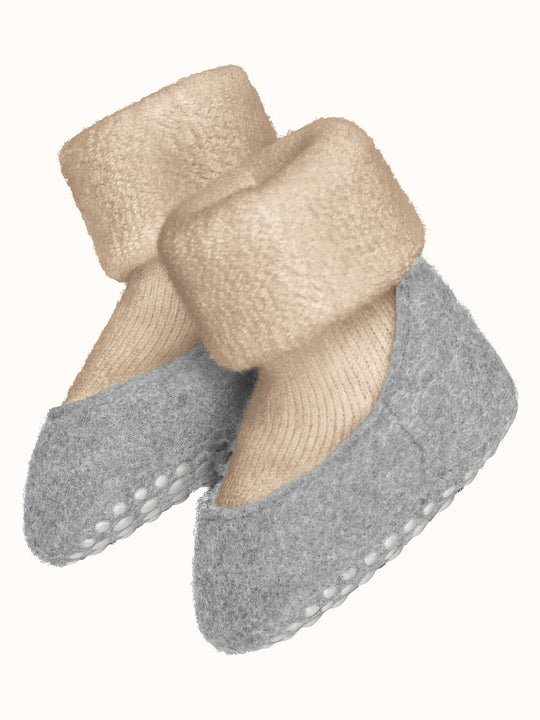 Merino wool baby felted slipper socks  sand melange #colour_sand-melange