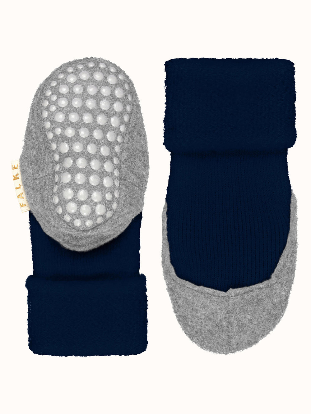 Merino wool baby felted slipper socks  navy blue bottom #colour_marine