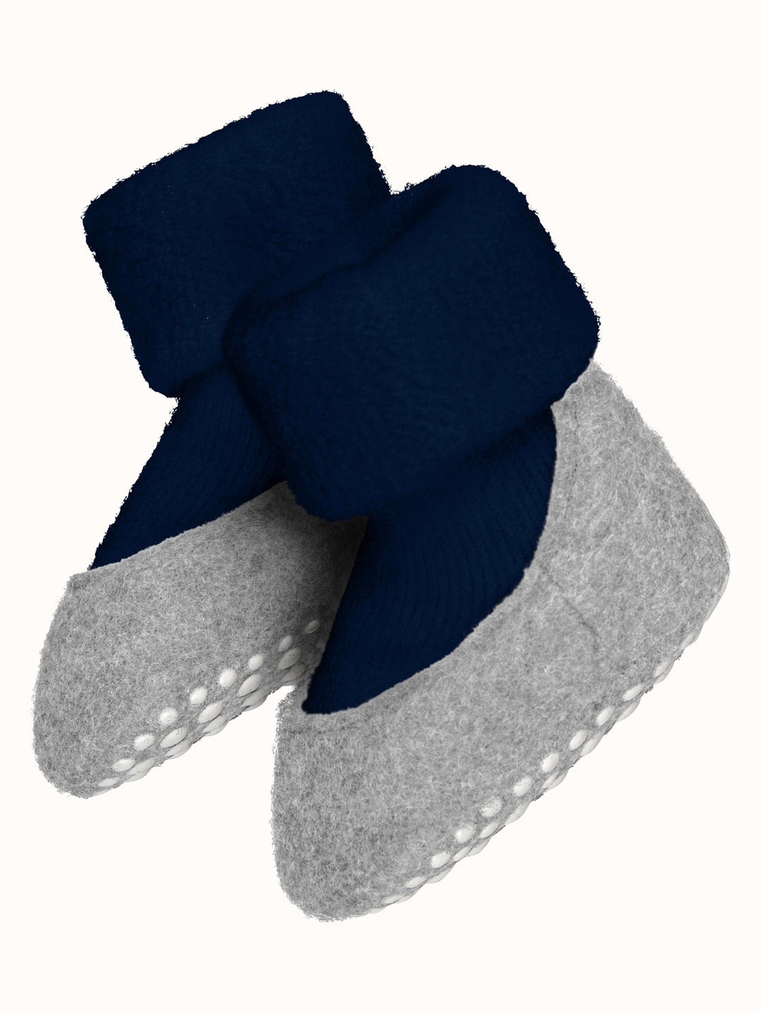Merino wool baby felted slipper socks  navy blue #colour_marine