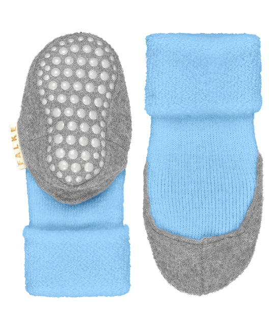 Merino wool baby felted slipper socks  light blue bottom #colour_crystal-blue