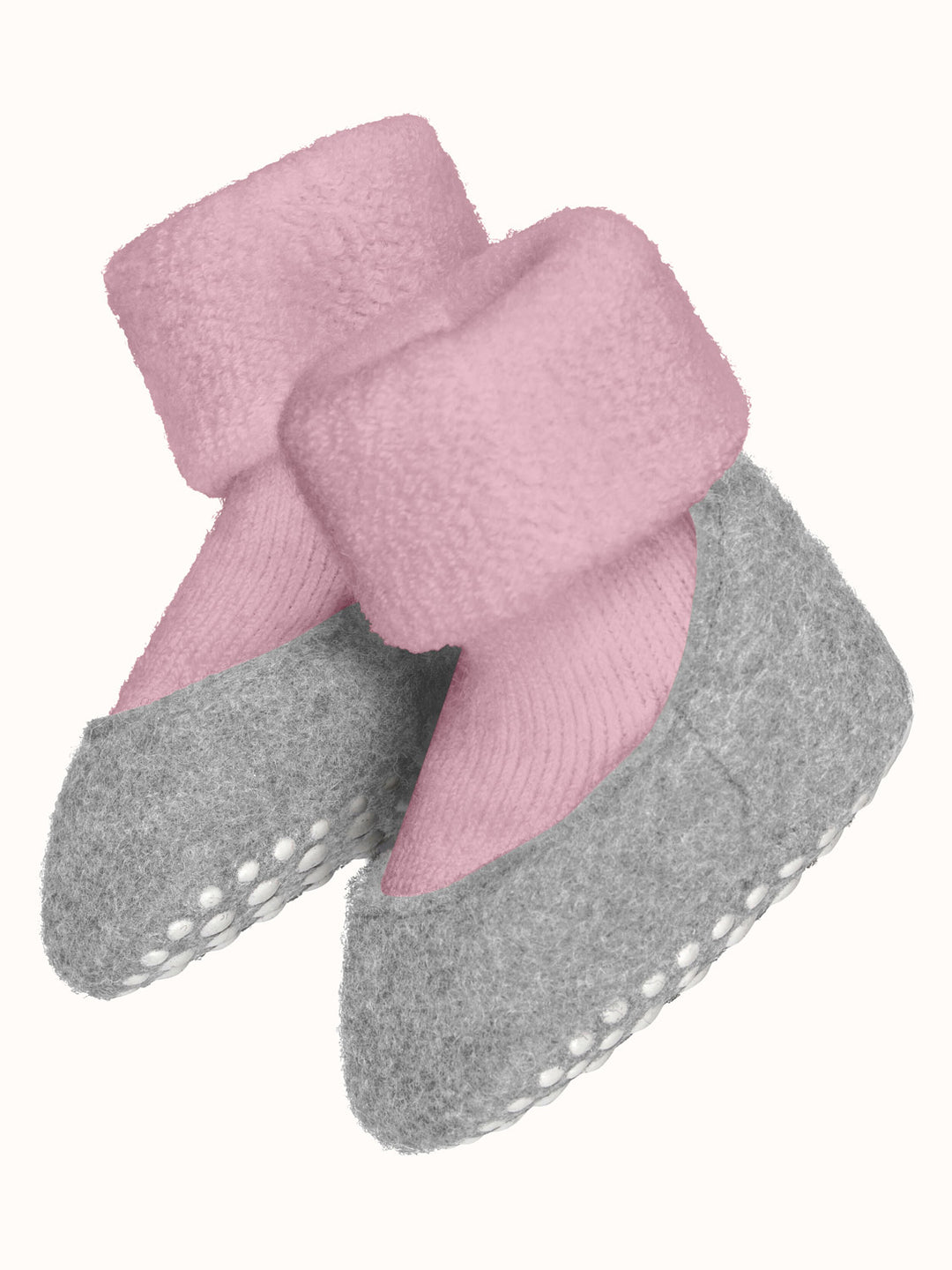 Merino wool baby felted slipper socks  pink #colour_almond-blossom