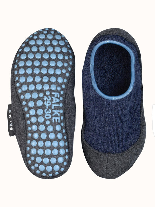Merino wool kids felted slipper socks  top #colour_dark-blue
