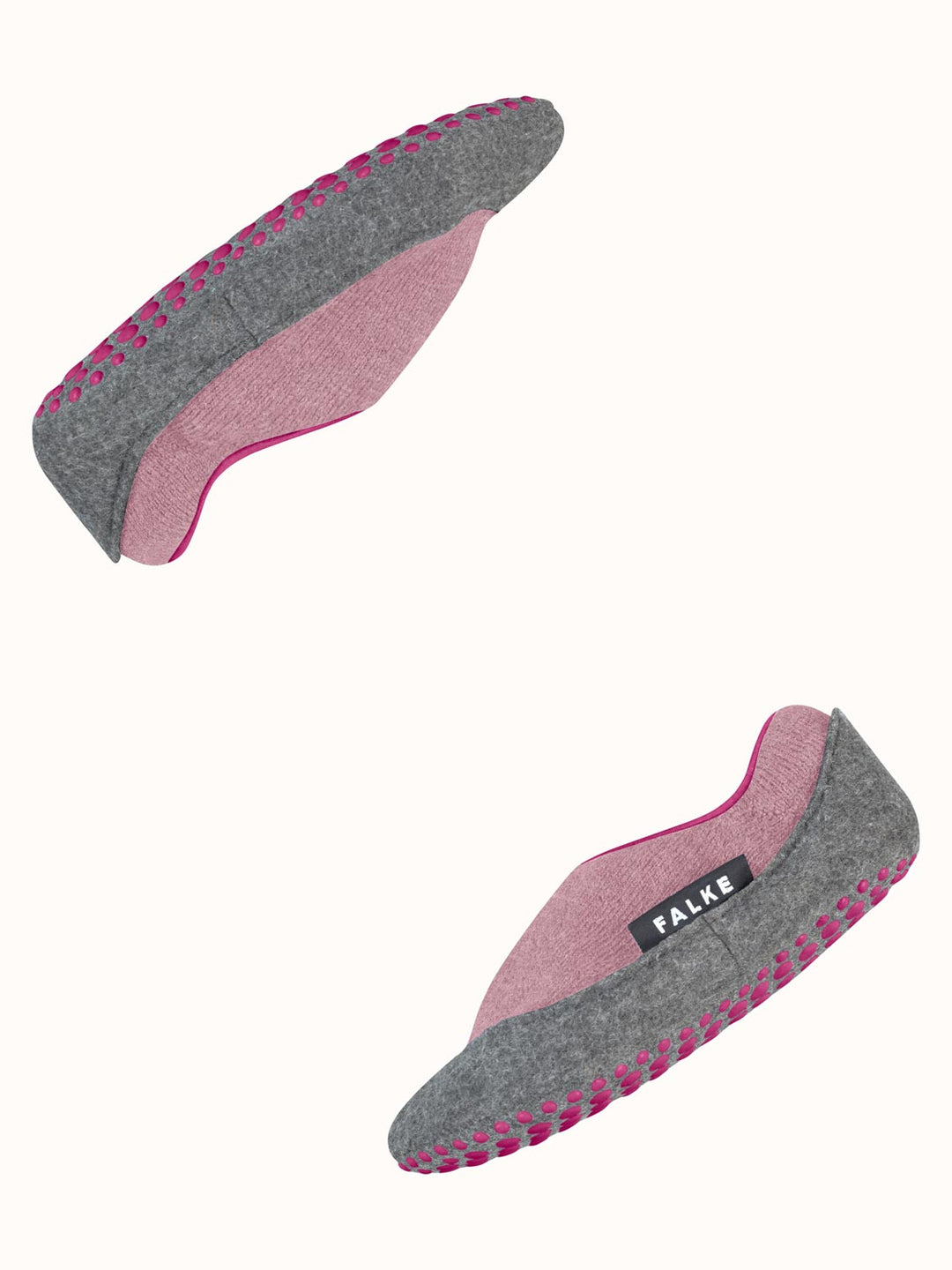 Merino wool kids felted slipper socks side #colour_almond-blossom