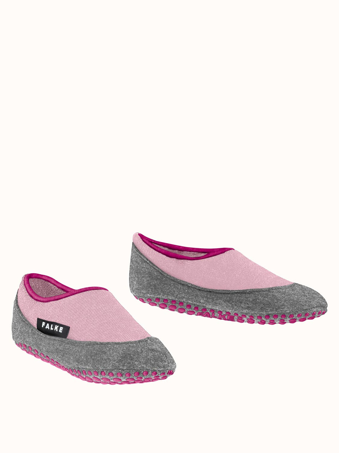 Merino wool kids felted slipper socks side alt #colour_almond-blossom