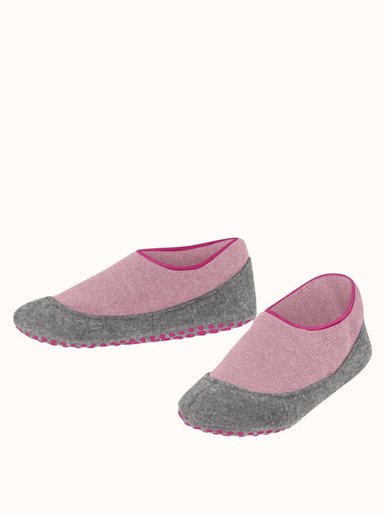 Merino wool kids felted slipper socks front #colour_almond-blossom