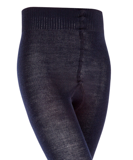 Merino girls tights detail #colour_dark-marine