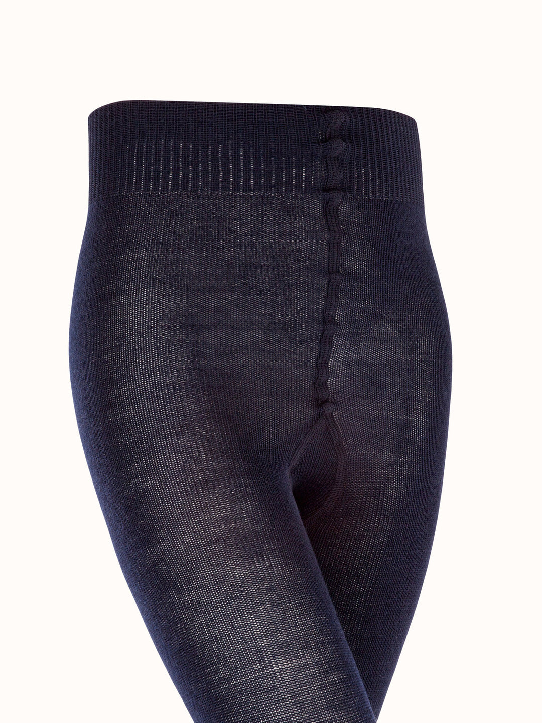 Merino girls tights close #colour_dark-marine
