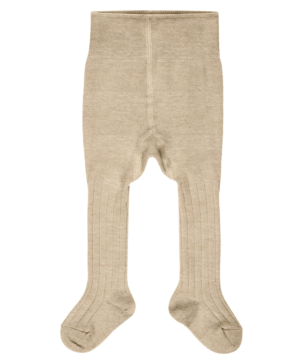cashmere wool cotton natural fibres tights for baby front #colour_sand-melange
