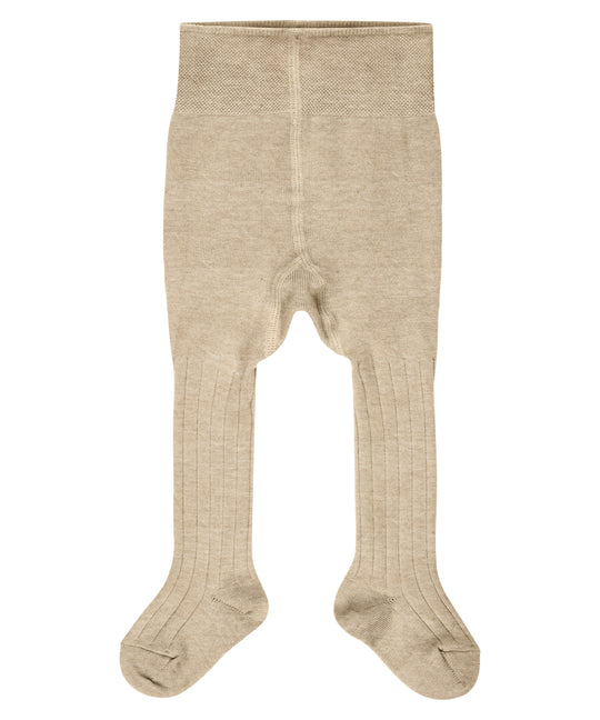 cashmere wool cotton natural fibres tights for baby front #colour_sand-melange