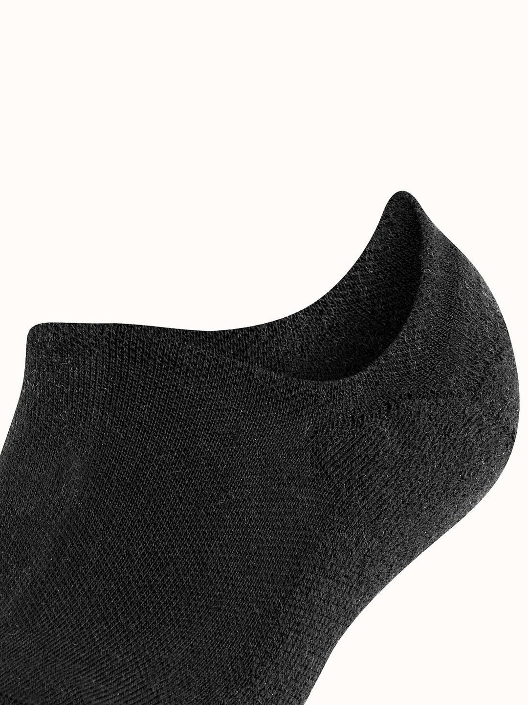 Merino wool womens ankle invisible socks side  black #colour_black