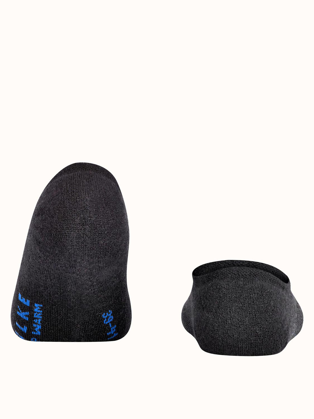 Merino wool womens ankle invisible socks  back black #colour_black