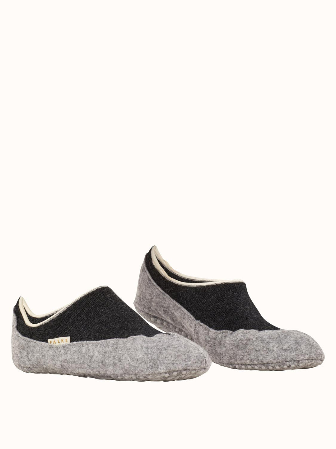 Merino wool womens felted slippers dark grey side #colour_anthracite-melange