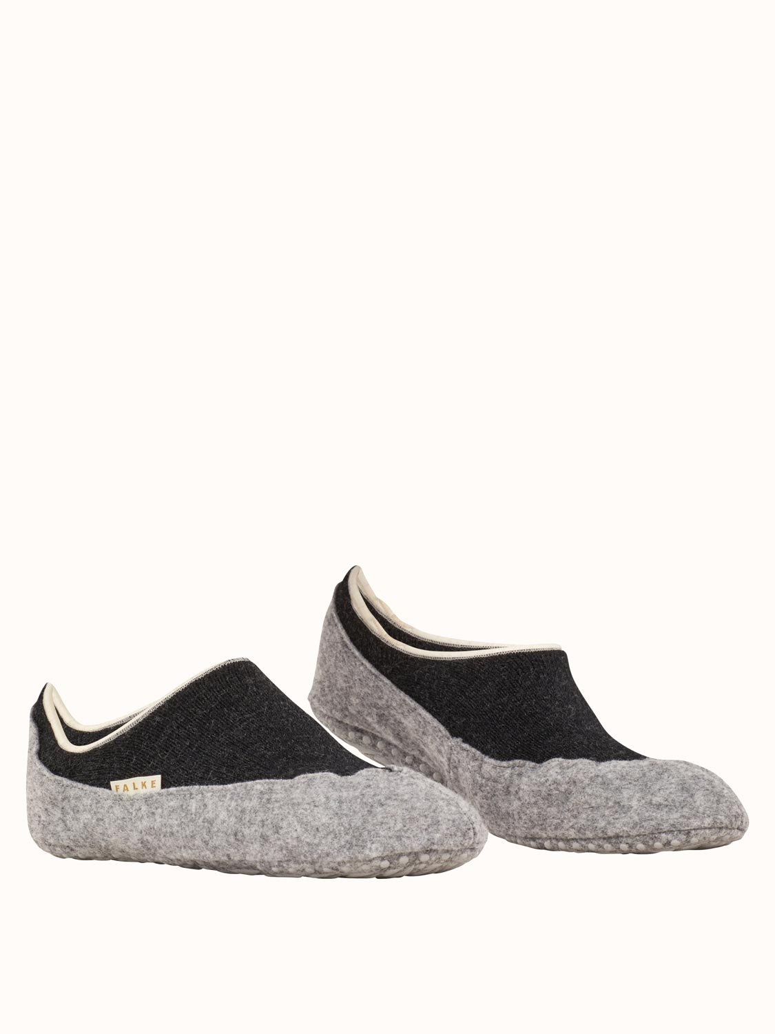 Merino wool womens felted slippers dark grey side #colour_anthracite-melange