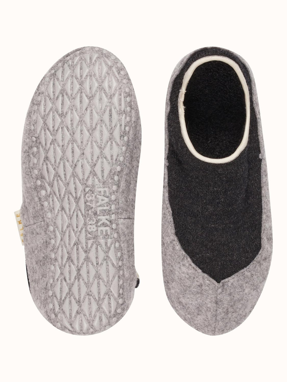 Merino wool womens felted slippers dark grey top #colour_anthracite-melange