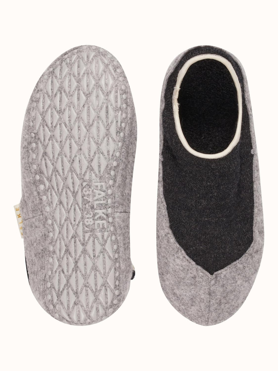 Merino wool womens felted slippers dark grey top #colour_anthracite-melange