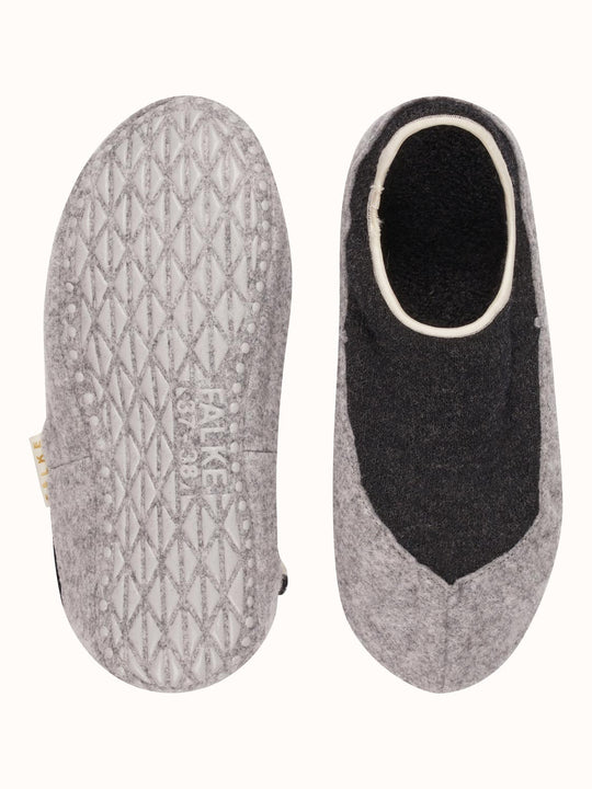 Merino wool womens felted slippers dark grey top #colour_anthracite-melange