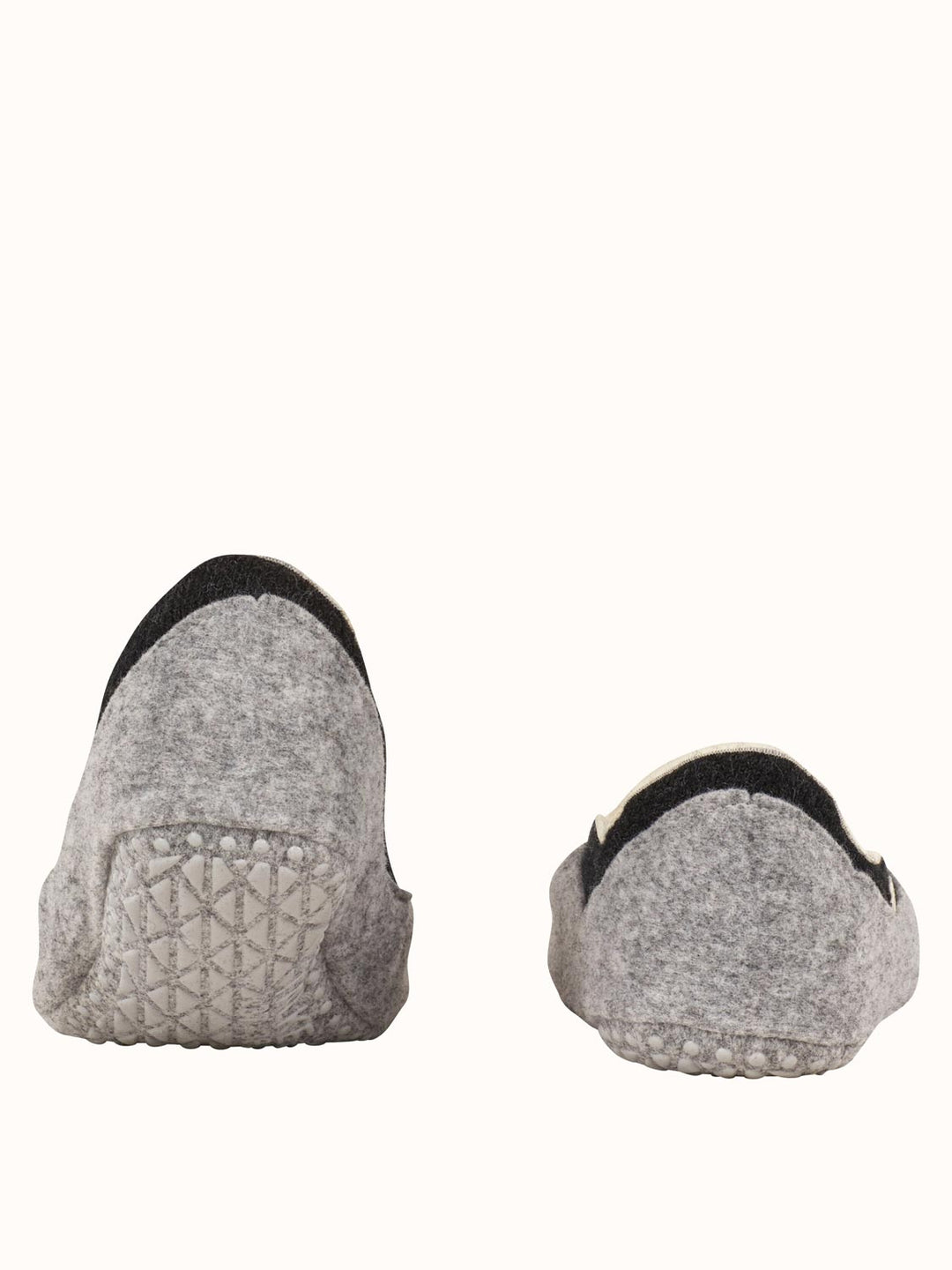 Merino wool womens felted slippers dark grey back #colour_anthracite-melange