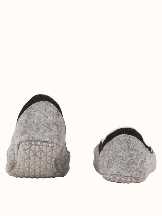 Merino wool womens felted slippers dark grey back #colour_anthracite-melange