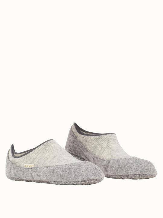 Merino wool womens felted slippers light grey side #colour_light-grey-melange