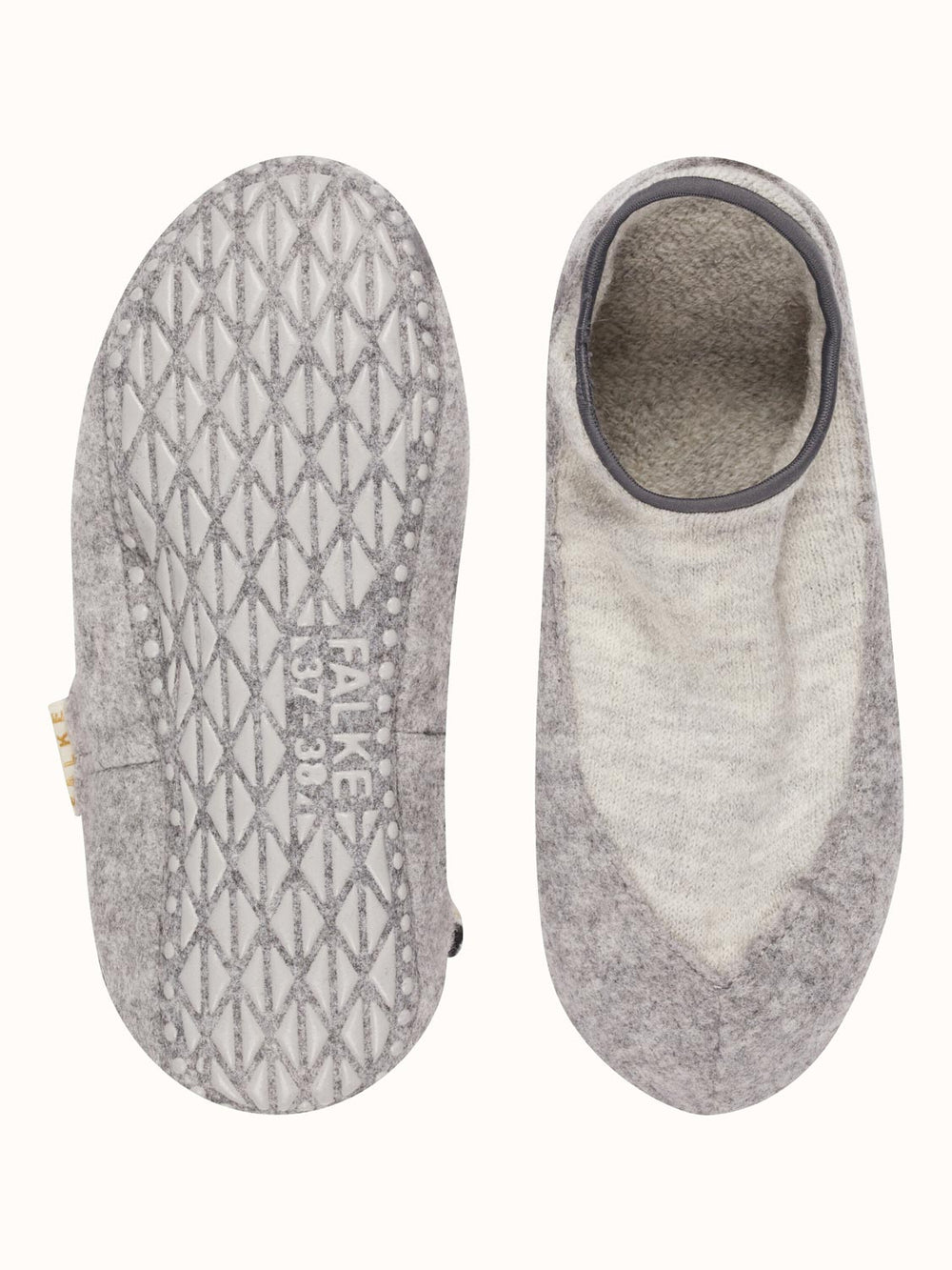 Merino wool womens felted slippers light grey top #colour_light-grey-melange