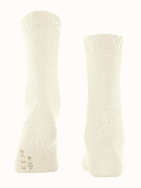 Merino wool womens socks white  back #colour_off-white