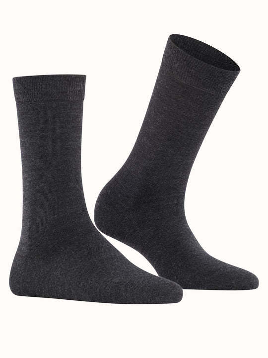 Merino wool womens socks black grey main #colour_anthracite-melange