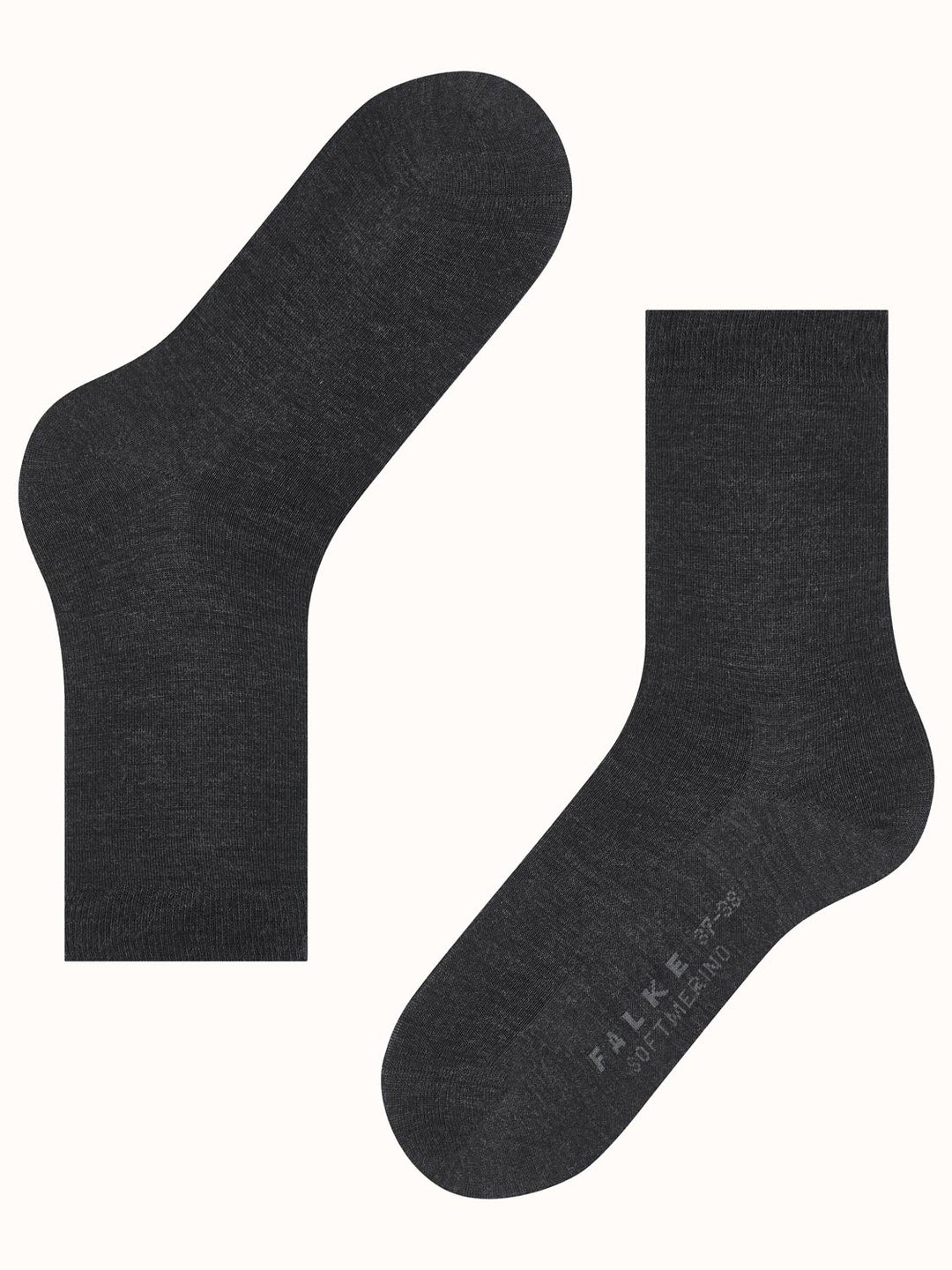 Merino wool womens socks black grey  side #colour_anthracite-melange