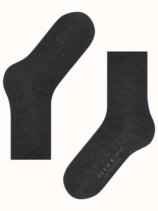 Merino wool womens socks black grey  side #colour_anthracite-melange