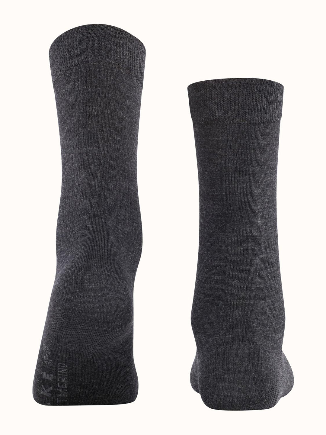 Merino wool womens socks black grey  back #colour_anthracite-melange