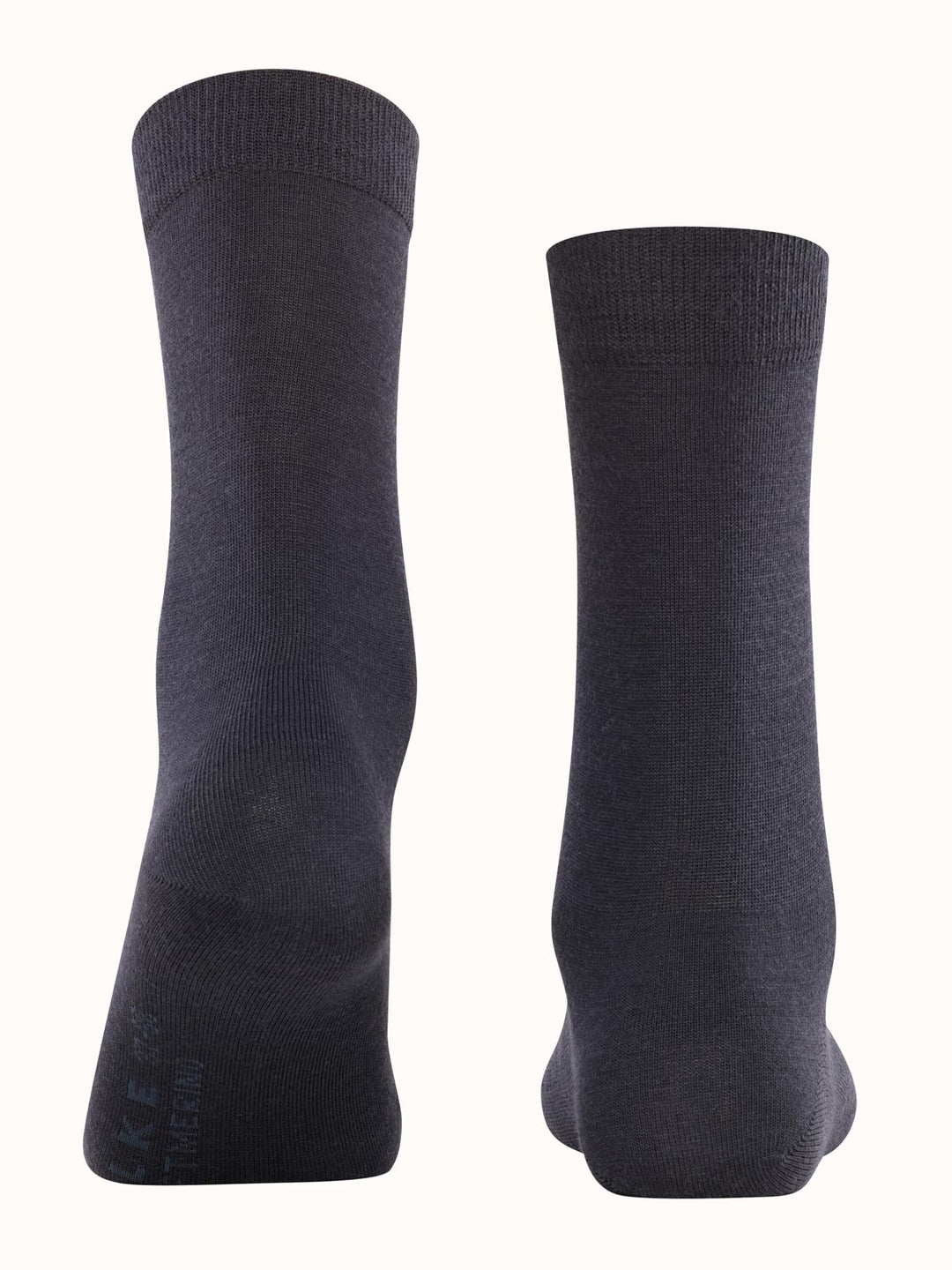 Merino wool womens socks navy back #colour_dark-navy