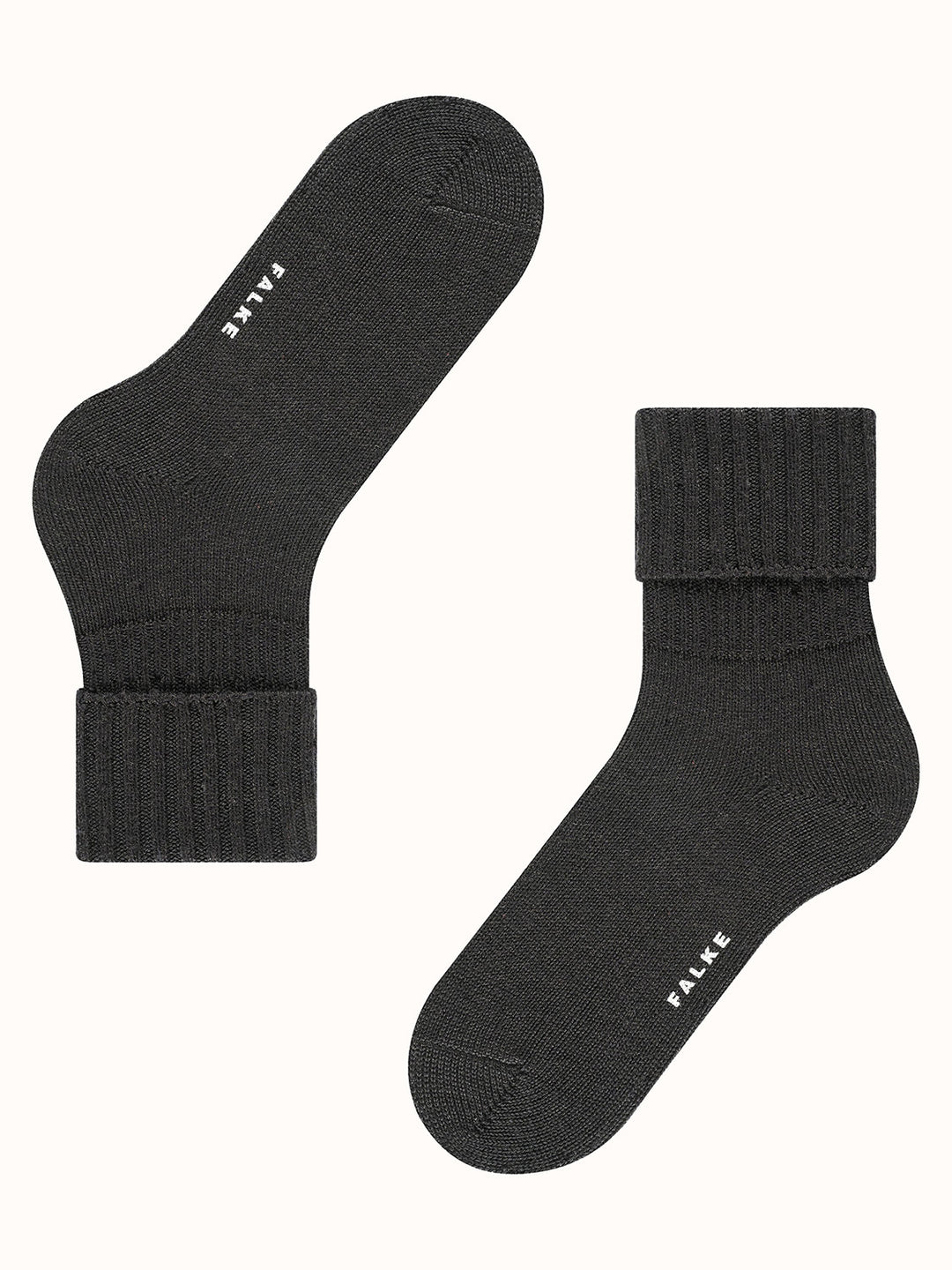 Merino pure wool womens chunky boot socks black flat #colour_black