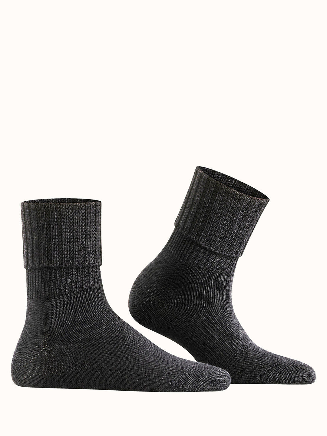 Merino pure wool womens chunky boot socks black #colour_black